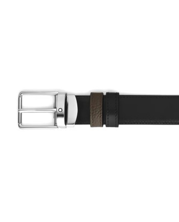 Ceinture Montblanc en cuir kaki/noir avec boucle Everyday 30 mm