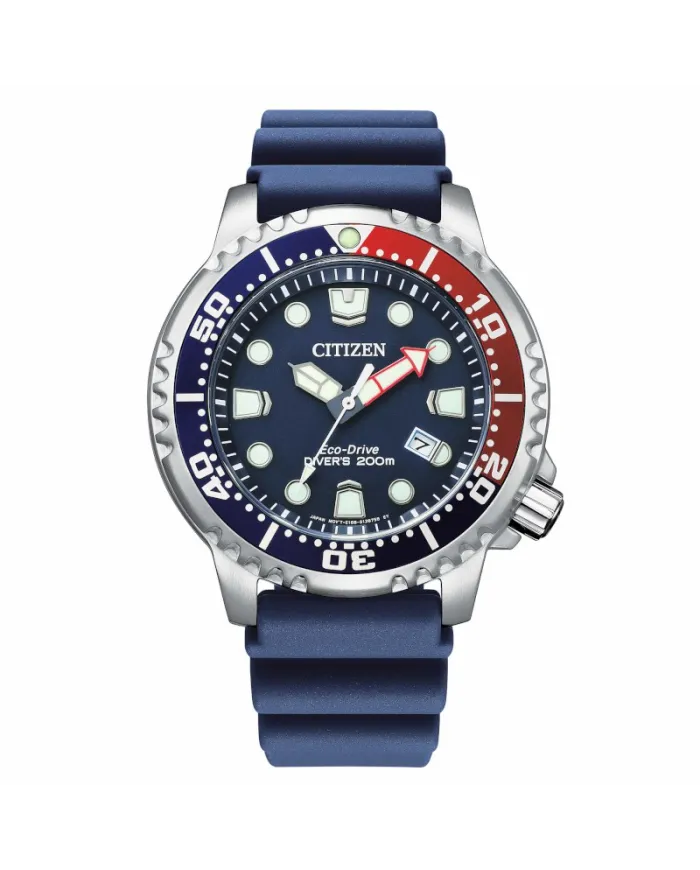 Montre de plongée automatique Citizen Promaster 200 m, cadran bleu, bracelet en caoutchouc
