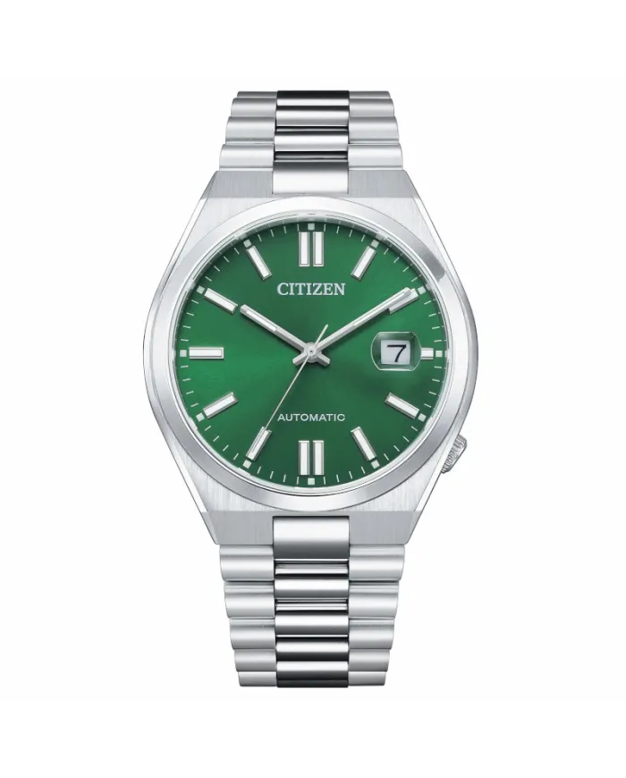 Montre Citizen Tsuyosa 40 mm, cadran vert, bracelet en acier