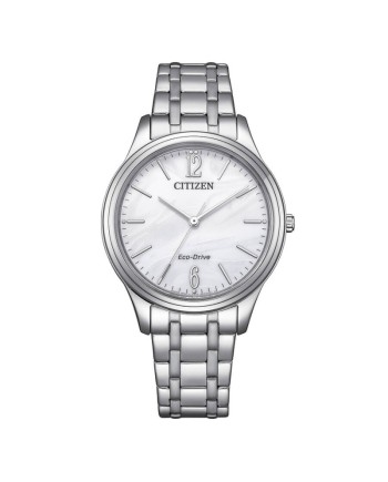 Montre Citizen Lady Eco-Drive avec cadran blanc et bracelet en acier