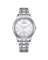 Montre Citizen Lady Eco-Drive avec cadran blanc et bracelet en acier
