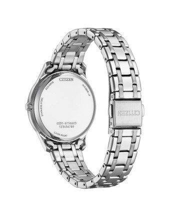 Montre Citizen Lady Eco-Drive avec cadran blanc et bracelet en acier