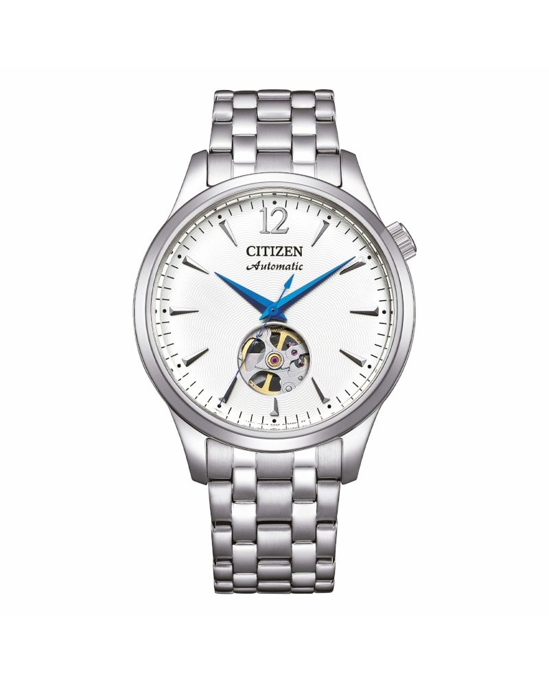 Orologio Citizen Automatico Quadrante Bianco Openheart Cinturino Acciaio