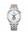 Citizen Automatic Watch White Dial Openheart Steel Strap