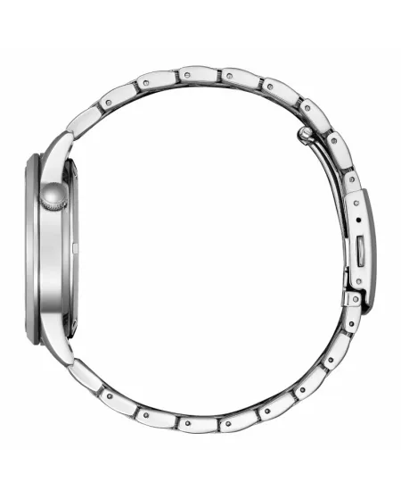 Montre automatique Citizen, cadran blanc, bracelet en acier Openheart