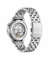 Montre automatique Citizen, cadran blanc, bracelet en acier Openheart