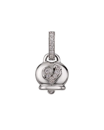 Petit pendentif Chantecler Campanella en or blanc et diamant coq