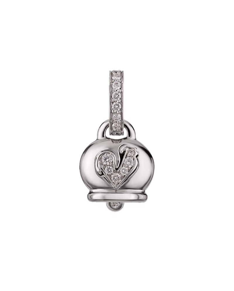 Petit pendentif Chantecler Campanella en or blanc et diamant coq