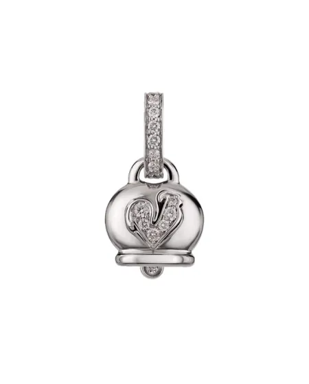 Chantecler Campanella small pendant in white gold and diamond rooster
