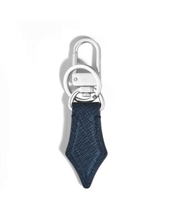 Montblanc Sartorial Pen-Shaped Keychain in Blue Tweed Leather