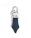 Porte-clés Montblanc Sartorial en forme de stylo, en cuir tweed bleu