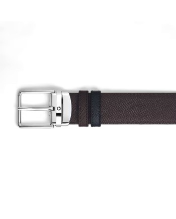Montblanc Sartorial Leather Belt in Black/Brown with Everyday Buckle 35 mm