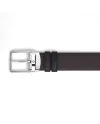 Ceinture Montblanc Sartorial en cuir noir/marron avec boucle Everyday 35 mm
