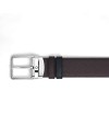 Cintura Montblanc Sartorial in Pelle Nera/Marrone con Fibbia Everyday 35 mm