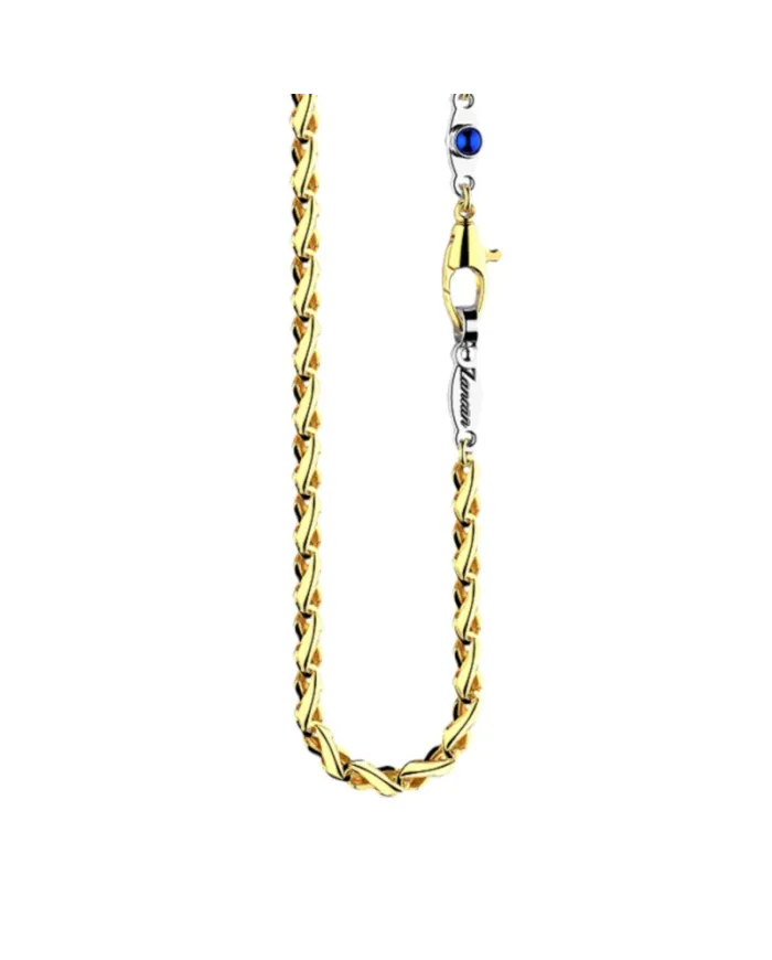Collana da Uomo Zancan Insignia in Oro Bianco con Zaffiro Blu