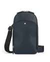 Borsa Monospalla Montblanc Sartorial in Pelle Tweed Blu