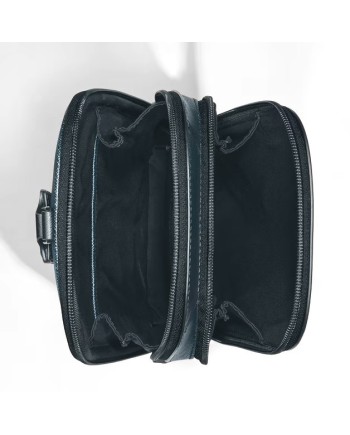 Borsa Monospalla Montblanc Sartorial in Pelle Tweed Blu