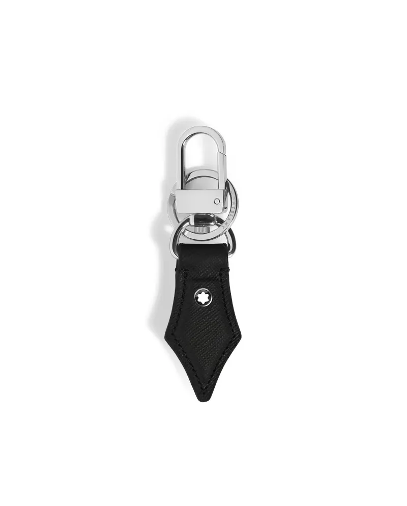 Montblanc Sartorial Nib-Shaped Keychain in Black Leather