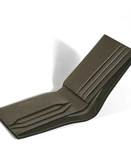 Portafoglio Montblanc Sartorial a 6 Scomparti in Pelle Kaki