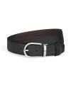 Montblanc Reversible Leather Belt Ebony/Black with Horseshoe Buckle 35 mm
