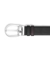 Cintura Montblanc in Pelle Reversibile Ebano/Nero con Fibbia a Ferro di Cavallo 35 mm
