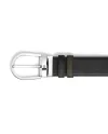 Ceinture réversible Montblanc en cuir noir/kaki avec boucle fer à cheval 35 mm