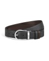 Ceinture réversible Montblanc en cuir grainé noir/marron avec boucle fer à cheval 35 mm