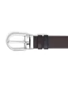 Cintura Montblanc in Pelle Reversibile Nero Granulata/Marrone con Fibbia a Ferro di Cavallo 35 mm