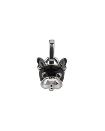 Chantecler Capri Campanella micro Dog pendant in silver, enamel and black spinels