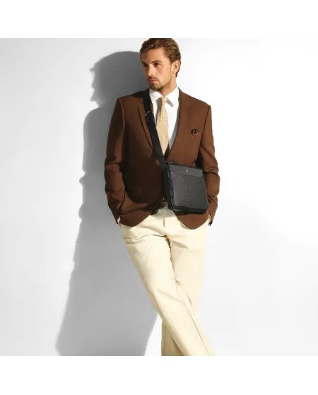 Montblanc Sartorial Messenger Bag in Black Leather