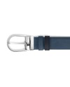 Montblanc Reversible Leather Belt in Smooth Black/Suede Blue with Horseshoe Buckle 35 mm