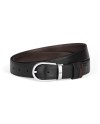 Ceinture réversible Montblanc en cuir noir/marron avec boucle fer à cheval 30 mm