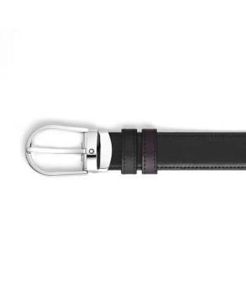 Ceinture réversible Montblanc en cuir noir/marron avec boucle fer à cheval 30 mm