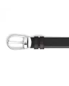 Cintura Montblanc in Pelle Reversibile Nero/Marrone con Fibbia a Ferro di Cavallo 30 mm