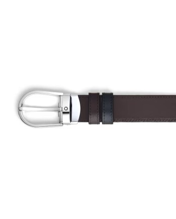 Montblanc Reversible Leather Belt Black/Brown with Horseshoe Buckle 30 mm