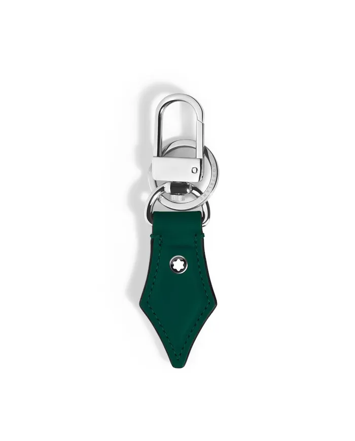 Porte-clés Montblanc en forme de stylo, en cuir vert