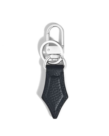 Porte-clés Montblanc en forme de stylo, en cuir grainé noir