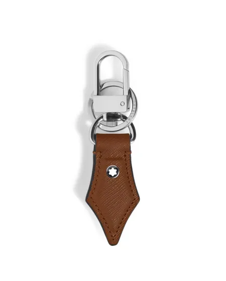 Portachiavi Montblanc Sartorial a Forma di Pennino in Pelle Fulvo