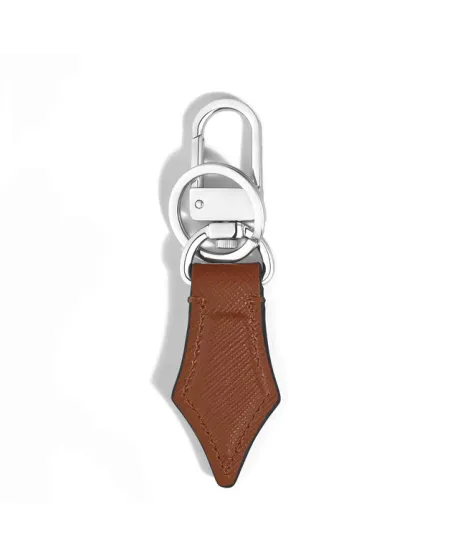 Porte-clés Montblanc Sartorial en forme de plume, en cuir fauve