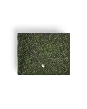 Portafoglio Montblanc Sartorial a 6 Scomparti in Pelle Tweed Verde