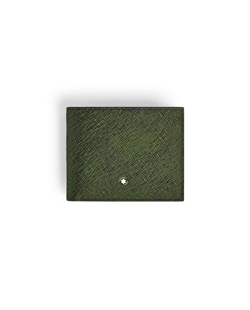 Portafoglio Montblanc Sartorial a 6 Scomparti in Pelle Tweed Verde