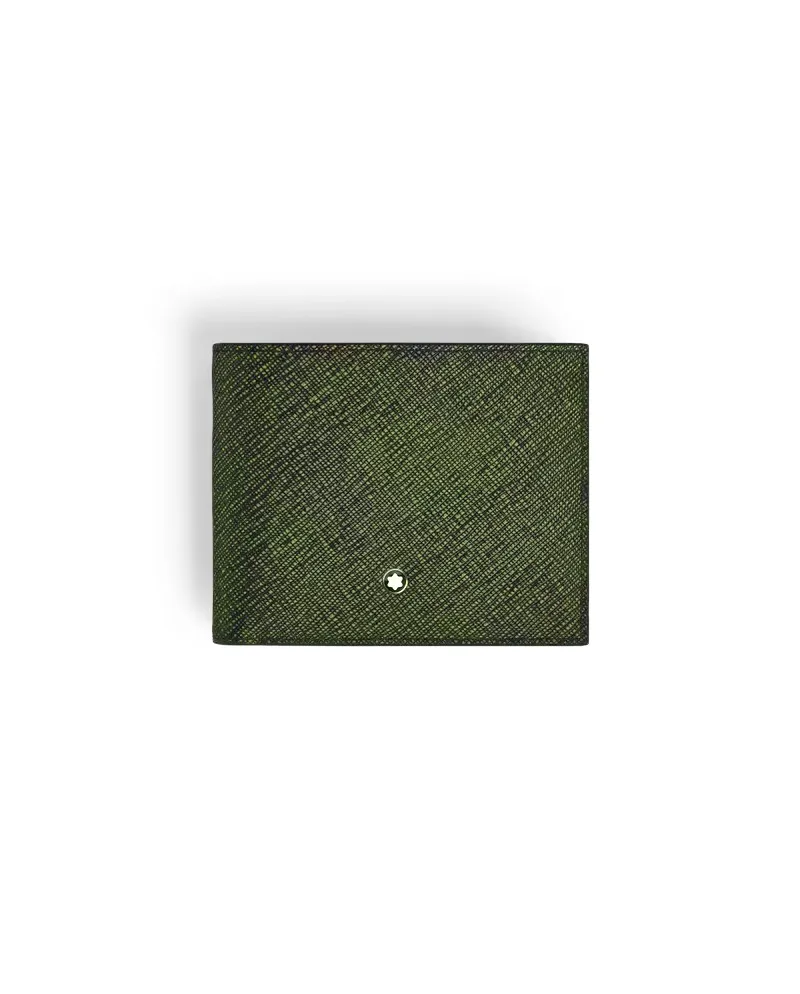 Portafoglio Montblanc Sartorial a 6 Scomparti in Pelle Tweed Verde