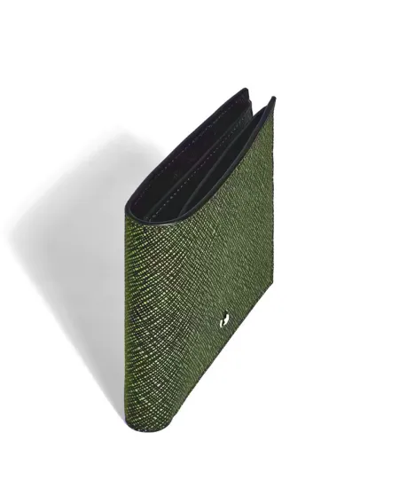 Portafoglio Montblanc Sartorial a 6 Scomparti in Pelle Tweed Verde