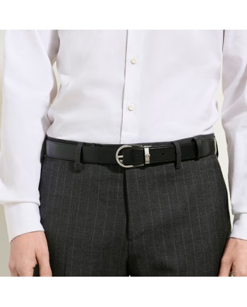 Montblanc Reversible Leather Belt Black/Brown with Horseshoe Buckle 30 mm