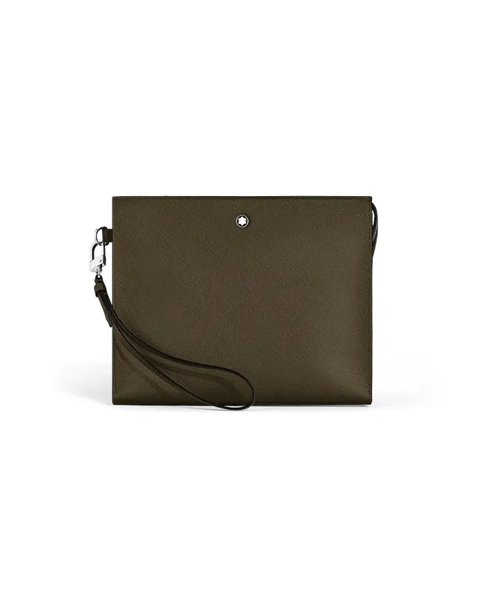 Pochette Montblanc Sartorial en cuir vert kaki