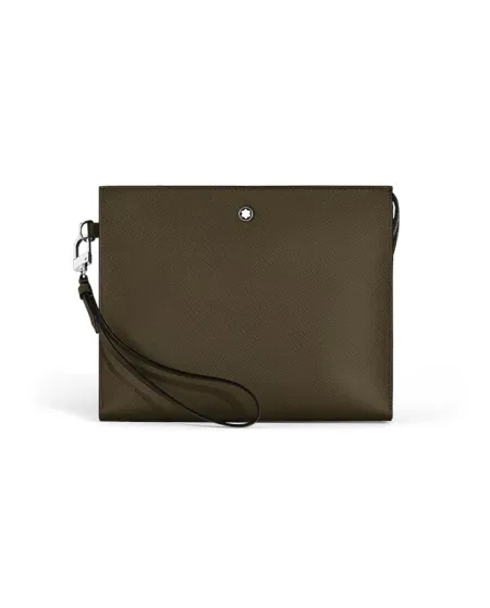 Pochette Montblanc Sartorial en cuir vert kaki