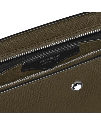 Pochette Montblanc Sartorial en cuir vert kaki