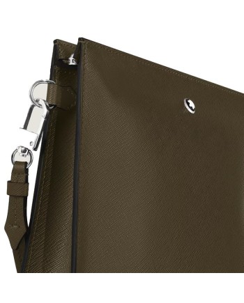 Pochette Montblanc Sartorial en cuir vert kaki