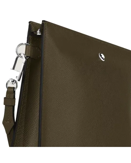 Montblanc Sartorial Pouch in Khaki Green Leather