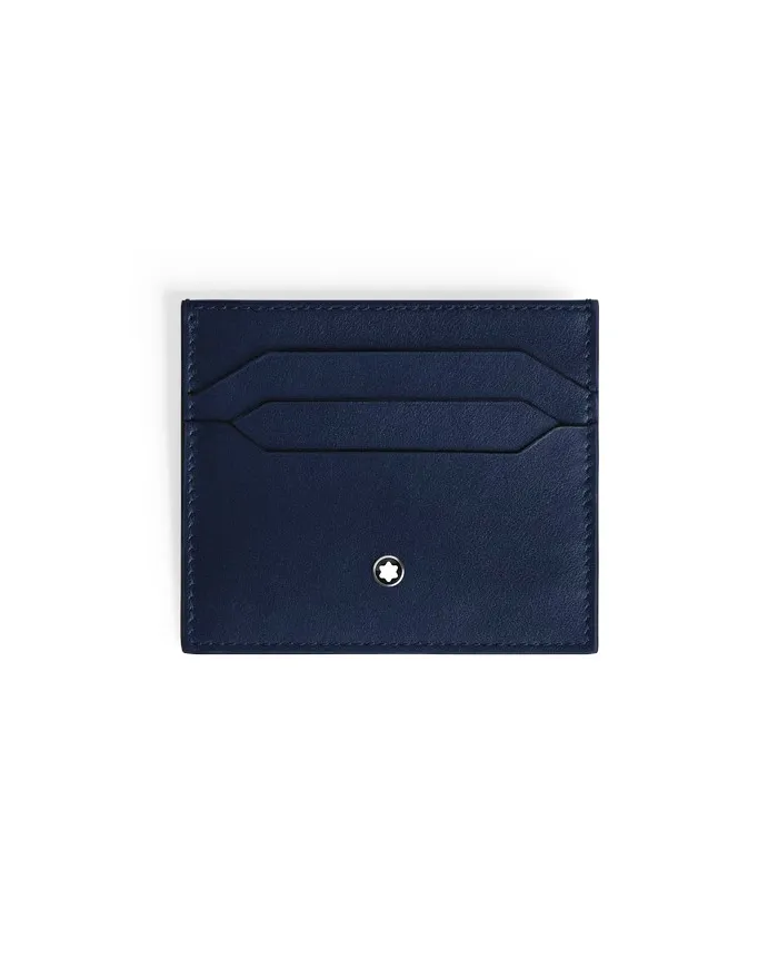 Porte-cartes Montblanc Meisterstück 6 poches en cuir bleu et noir